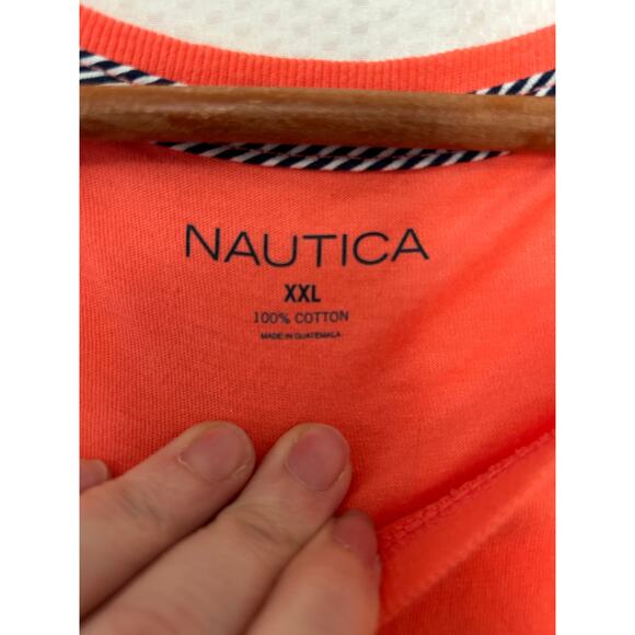 Nautica Orange Short Sleeve T-Shirt with Nautica Script Size XXL NWOT - Picture 4 of 8